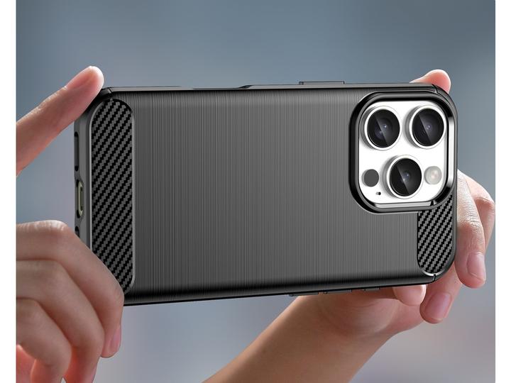 Actual product image Screenguard Carbon Brushed Soft TPU (Apple iPhone 16 Pro)