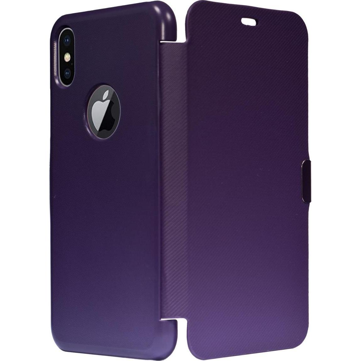 Thumbnail - König Design Flip Cover Schutzhülle Slim Case Handyhülle Bookstyle für Apple iPhone X Violett (Apple iPhone X), Smartpho...