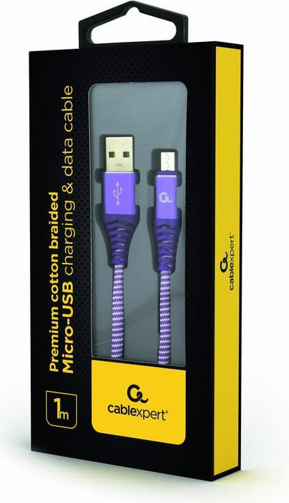 Produktbild Gembird CC-USB2B-AMMBM-1M-PW USB Kabel USB 2.0 Micro-USB B USB A Violett (1 m, USB 2.0)