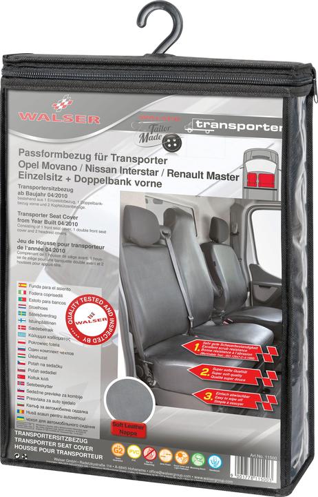 Produktbild Walser Sitzbezüge für Opel Movano, Renault Master,Nissan Interstar, ES u. DB vorne BJ 04/2010 - 2014