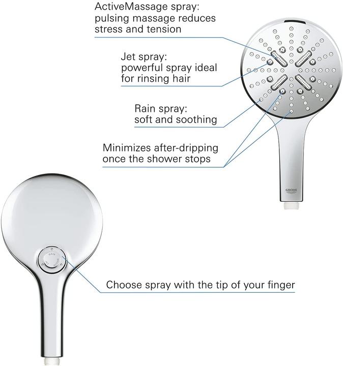 Produktbild Grohe Rainshower SmartActive 130 Handbrause (3 Strahlarten, 12 l/min)