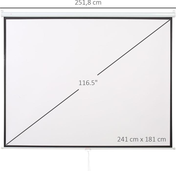 Produktbild Homcom Beamer Leinwand Kunststoff, Metall Weiss (116.54", 16:9, 4:3)
