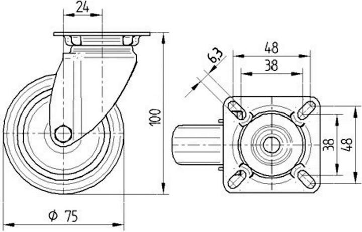 Produktbild Tente Lenkrolle