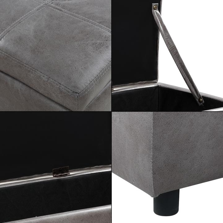 Produktbild Corium Sitztruhe Bukit 118x37x43 cm Kunstleder Grau (118 cm)