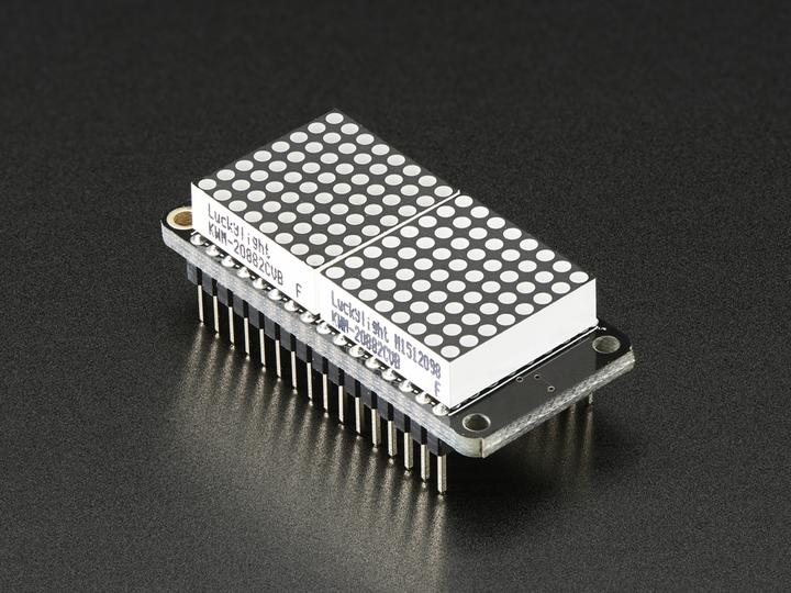 Image du produit Adafruit 0.8" (2cm) 8x16 LED Matrix FeatherWing Kit jaune-G (Kit électronique)