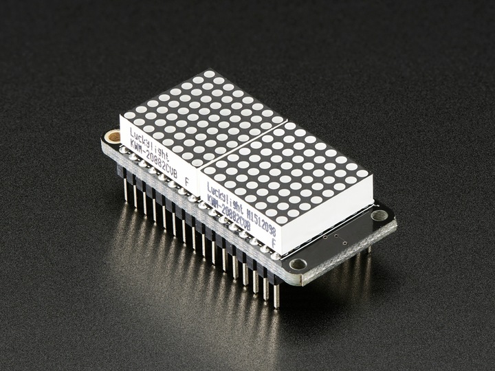 Actual product image Adafruit 0.8" (2cm) 8x16 LED Matrix FeatherWing Kit Yellow-G (Electronics kit)