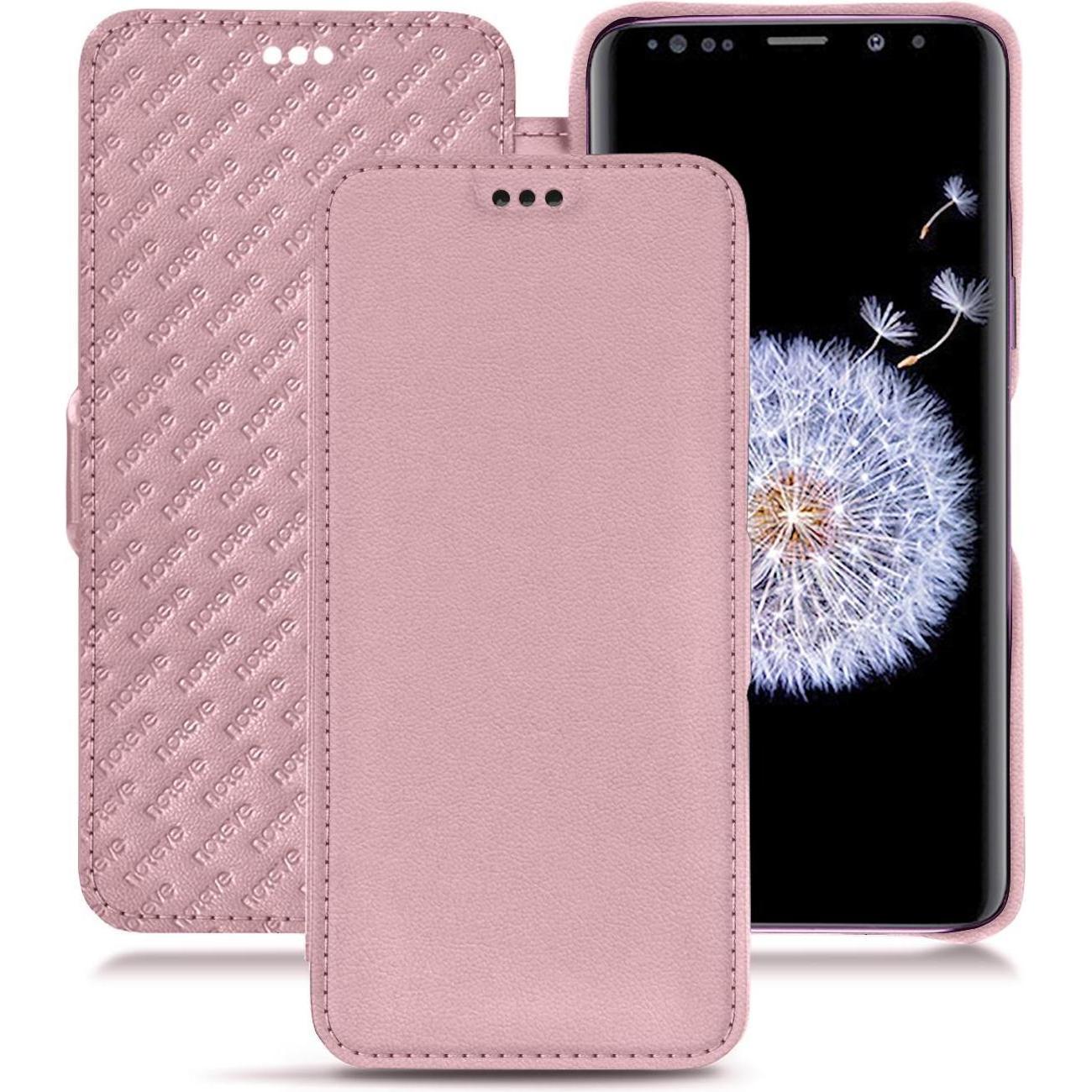 Noreve Lederschutzhülle horizontal (Samsung Galaxy S9+), Smartphone Hülle, Rosa