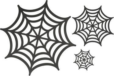 Artifete Set de 3 Toiles d'Araignée Papier Noir 10,5cm/21,5cm/37,5cm