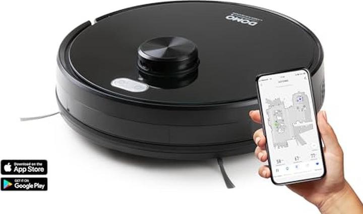 Produktbild Domo DO7298S Saug-und Wischroboter Schwarz App gesteuert, Fernbedienbar, mit Wis (2700 Pa, Wischtuch)