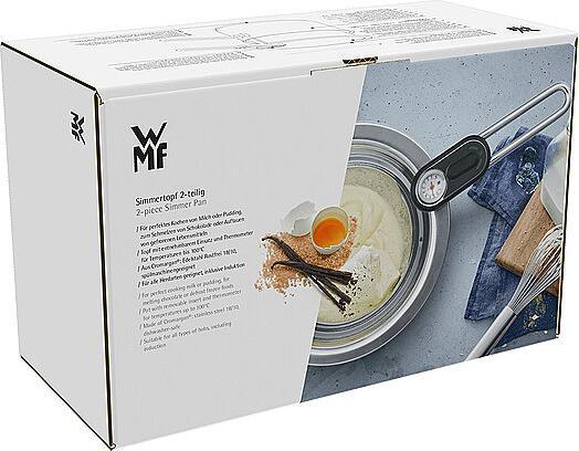 Actual product image WMF Kochtopf Simmertopf 18cm mit Temperaturanzeige Topf 1,5l Edelstahl Induktion (18 cm, Pot, Stainless steel)