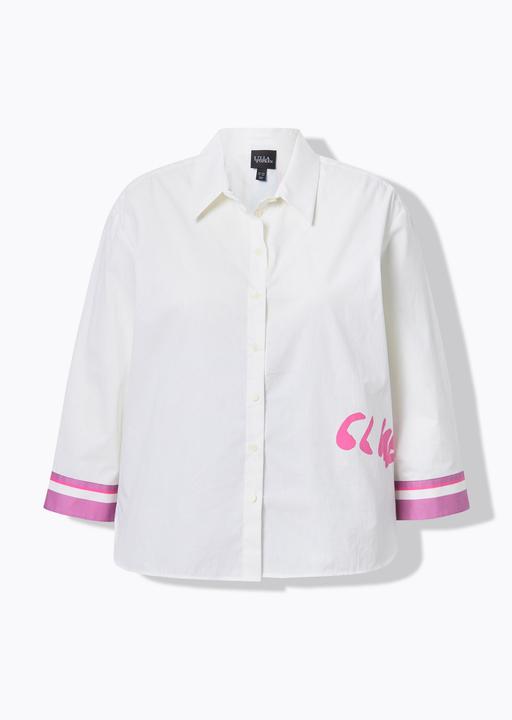 Immagine prodotto Ulla Popken Camicia con scritta, collo da camicia e maniche a 3/4 (60)