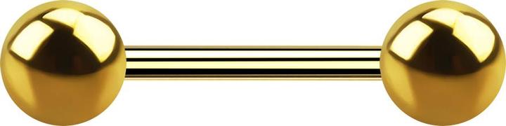 Image du produit Star Piercing Barbell plaqué or avec deux boules (sans laiton, Titane G23)