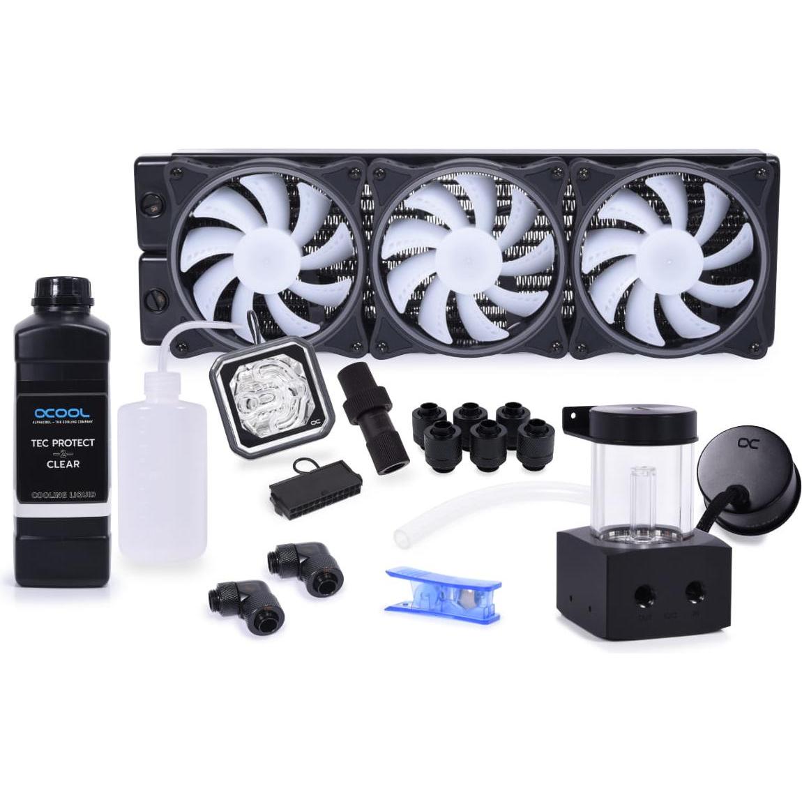 Alphacool Alphac Core Storm 360mm ST45 Set 1022067, CPU Wasserkühler, Schwarz