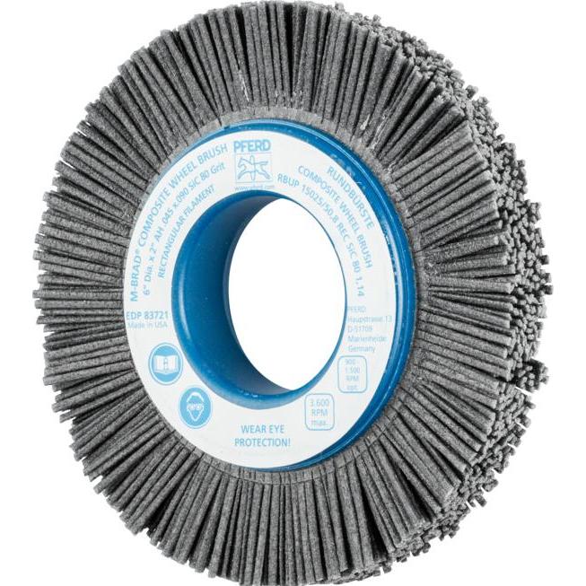 Pferd, Schleifmittel, COMPOSITE Rundbürste RBUP Ø 150x25x50,8 mm Bohrung SiC-Filament-Ø 1,14 mm Korn 80 stationär (80)