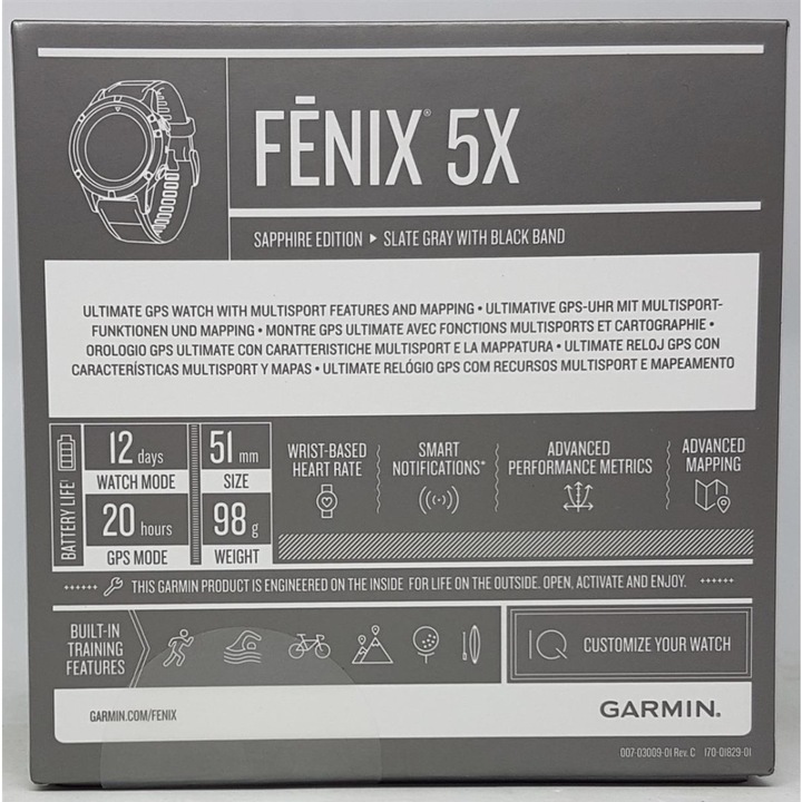 Image du produit Garmin fenix 5X Edition Saphir (51 mm)