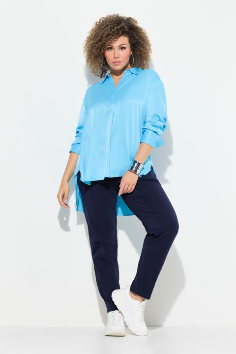 Produktbild Ulla Popken Tunikabluse, Satin, Zierfalte, Hemdkragen, Langarm (42, 44)