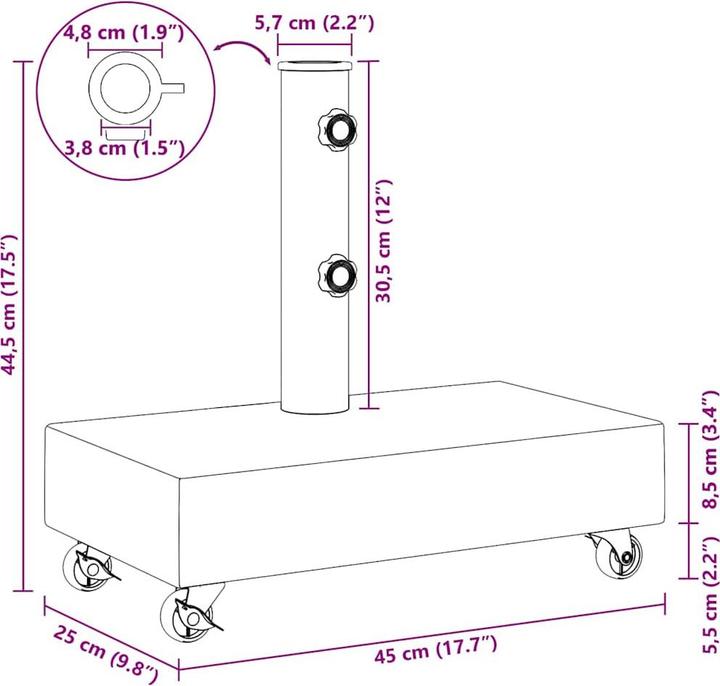 Produktbild vidaXL Regenschirm Basis