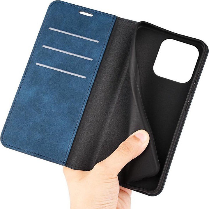 Produktbild Cover-Discount iPhone 15 Pro Max - Stand Flip Case Hülle blau (Apple iPhone 15 Pro Max)