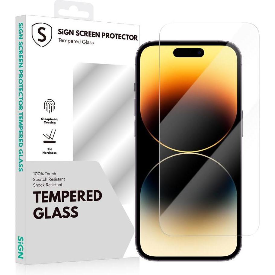 SIGN Screen Protector Tempered Glass for iPhone 14 Pro (Apple iPhone 14 Pro), Smartphone Schutzfolie