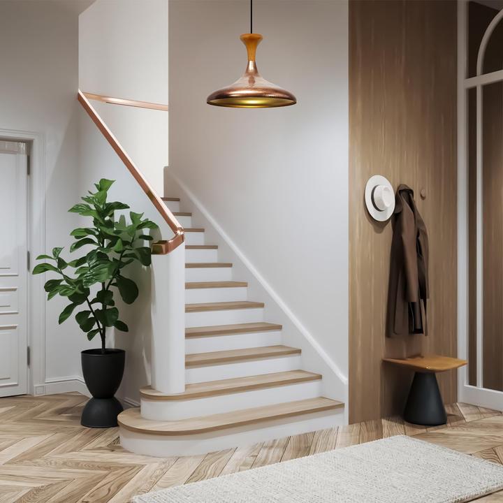 Productafbeelding Bamyum Champion-Pilz Pendelleuchte Holz Kupferfarbe (E27)