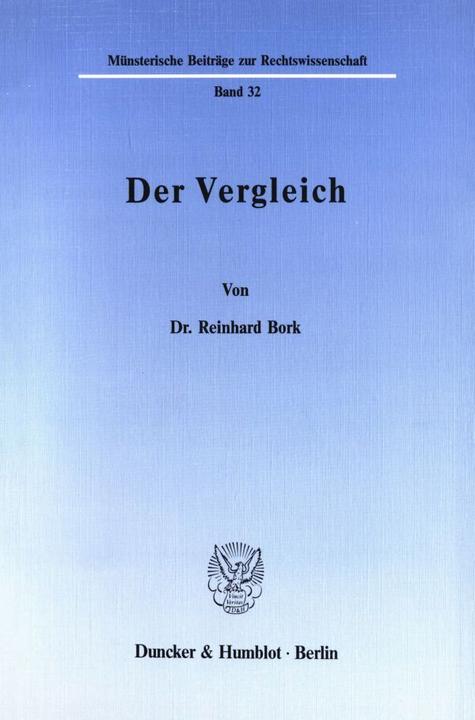 Produktbild Der Vergleich (Deutsch, Reinhard Bork, 1988)