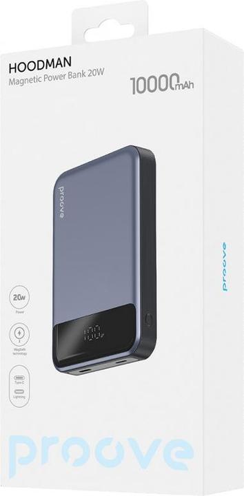Actual product image Proove Powerbank Hoodman, 10000mAh, 20W, PD + FQI, Grey (10000 mAh, 20 W)