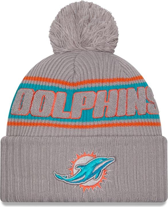 Produktbild New Era NFL Sideline Winter Mütze Miami Dolphins Grau