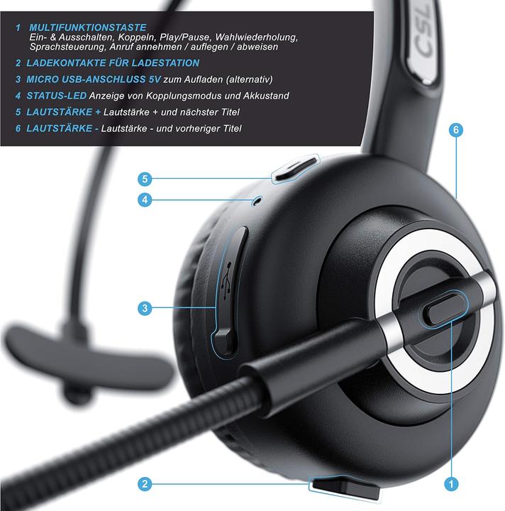 Image du produit CSL Headset mit Ladestation (Sans fil)