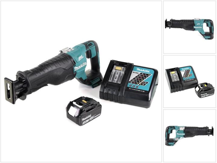 Makita DJR 187 RM1 18 V Seghetto diritto a batteria + 1x Batteria 4,0 Ah + Caricatore rapido DC 18 R