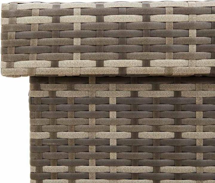 Actual product image vidaXL Garden chest with castors Grey 110x55x73 cm Poly rattan garden cushion box