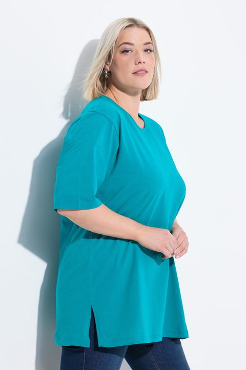 Actual product image Ulla Popken Basic Round Neck Short Sleeve Relaxed Fit Tee (62)