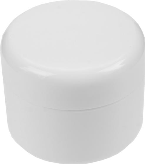 Actual product image Plastic cosmetics jar, white with inner lid for 50 ml, Ø 5 cm, height: 4.5 cm