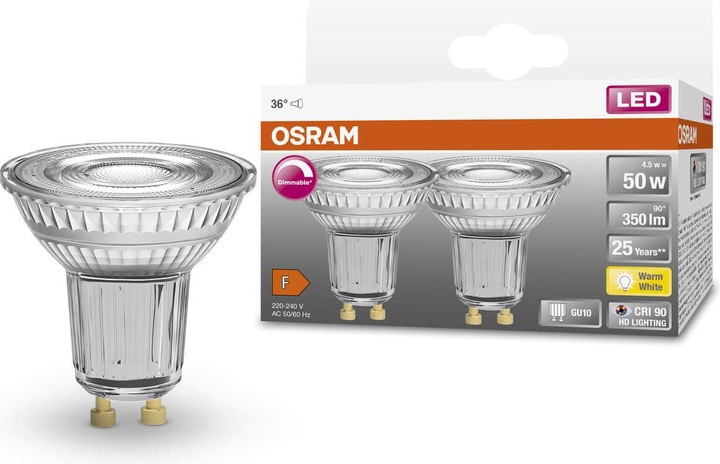 Produktbild Osram Led Superstar Par16 (GU10, 4.50 W, 350 lm, 2 x, F)