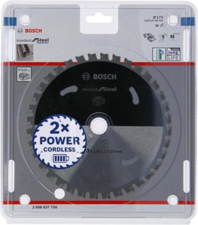 Productafbeelding Bosch Professional Zubehör Cirkelzaagblad Standaard voor staal, 173 x 1.6/1.2 x 20, 36 tanden