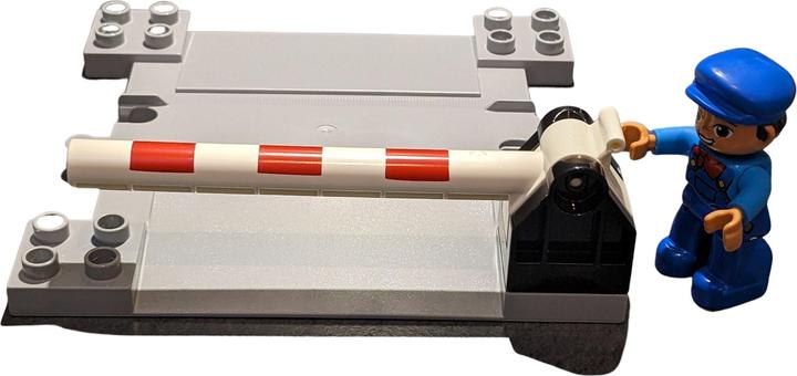 Productafbeelding LEGO Spoorwegovergang met slagboom en bewaker - NIEUW! Set 1x