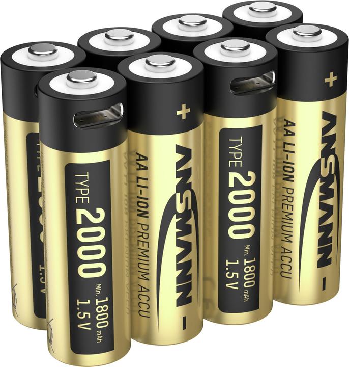 Actual product image Ansmann 1312-0039 Mignon (AA) rechargeable lithium battery 1800 mAh 1.2 V 8 pcs. (8 pcs., AA, 1800 mAh)