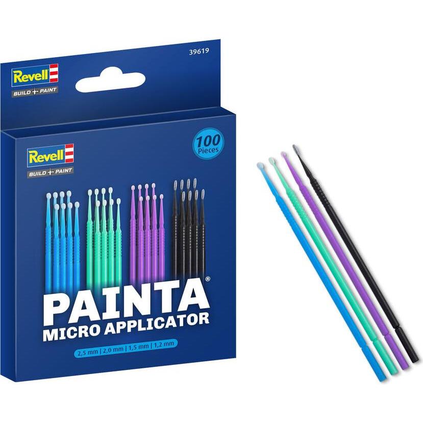 Revell Micro Applicators: 25x 2.5mm 2.0mm 1.5mm & 1.2mm
