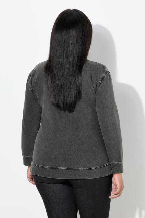 Produktbild Ulla Popken Sweatshirt, Pailletten-Herz, Rundhals, Langarm (58, 60)