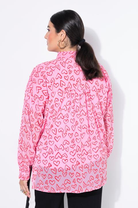 Produktbild Studio Untold Bluse, Oversize Shape, Herz-Flockprint (42)