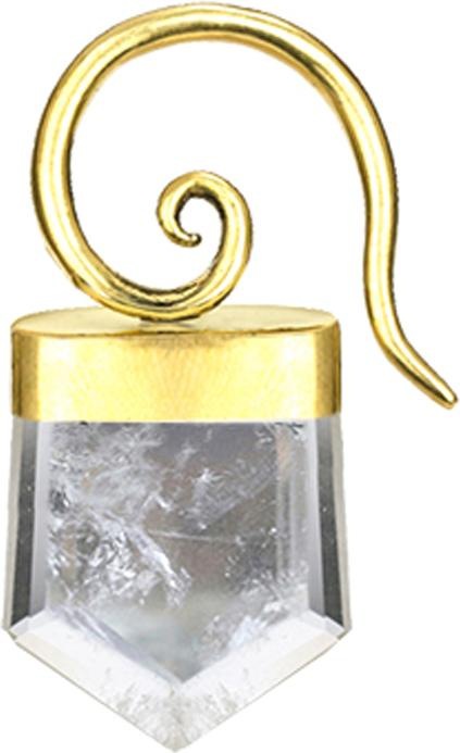 Produktbild Star Piercing Ohrgewicht Spirale vergoldet dolchförmiger Kristall (Messing, Mineralisch)