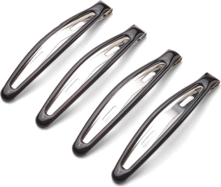 DailyGo Clip per capelli Click Clack slimline con resina epossidica 6 cm, nero (4 pz.)