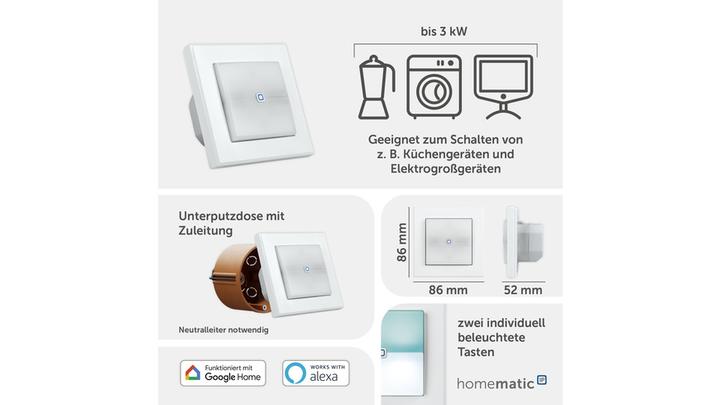 Produktbild Homematic IP Schaltaktor für Markenschalter - mit (Schaltaktor)