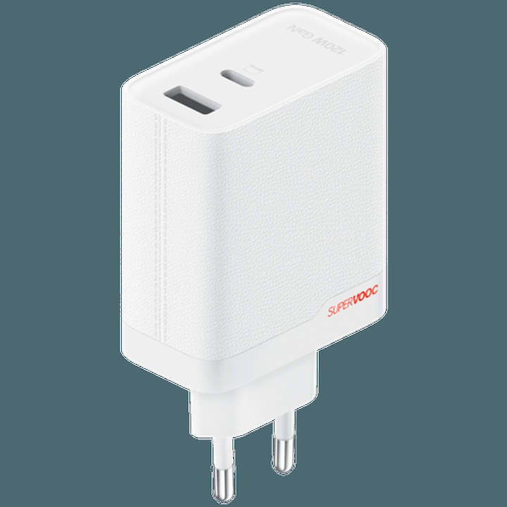 Actual product image OnePlus 120W Dual Ports SuperVooc Adapter + Cable (Type-C + Type-A) - White (120 W)
