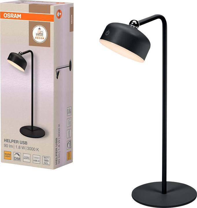 Produktbild Osram HOMELIGHTING DECOR HELPER GADGET 830 USB Black 4058075849242 Wandleuchte (100 lm)