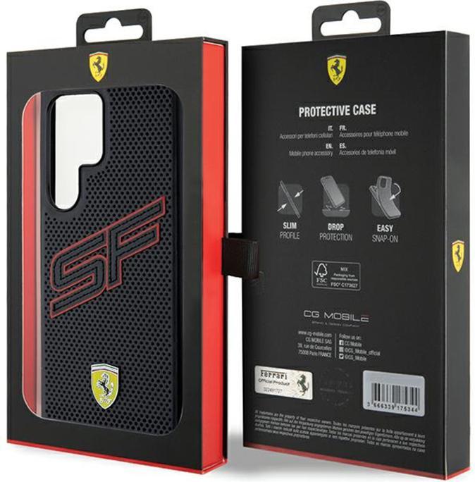 Actual product image Ferrari FEHCLPINK S928 czarny/black hardcase Big SF Perforated (Samsung Galaxy S24 Ultra)