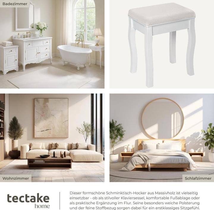 Produktbild tectake Schminktisch-Hocker