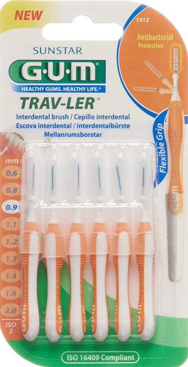 GUM SUNSTAR Trav-Ler ISO-Norm 2 0.9mm cylindric orange (6 x)