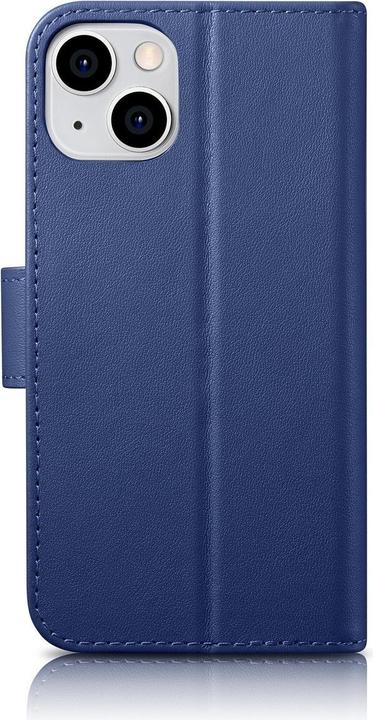 Actual product image iCarer magazine wallet case 2 in1 cover iPhone 14 Plus Anti-RFID leather Blue flip case (WMI14220727-BU) (Apple iPhone 14 Plus)