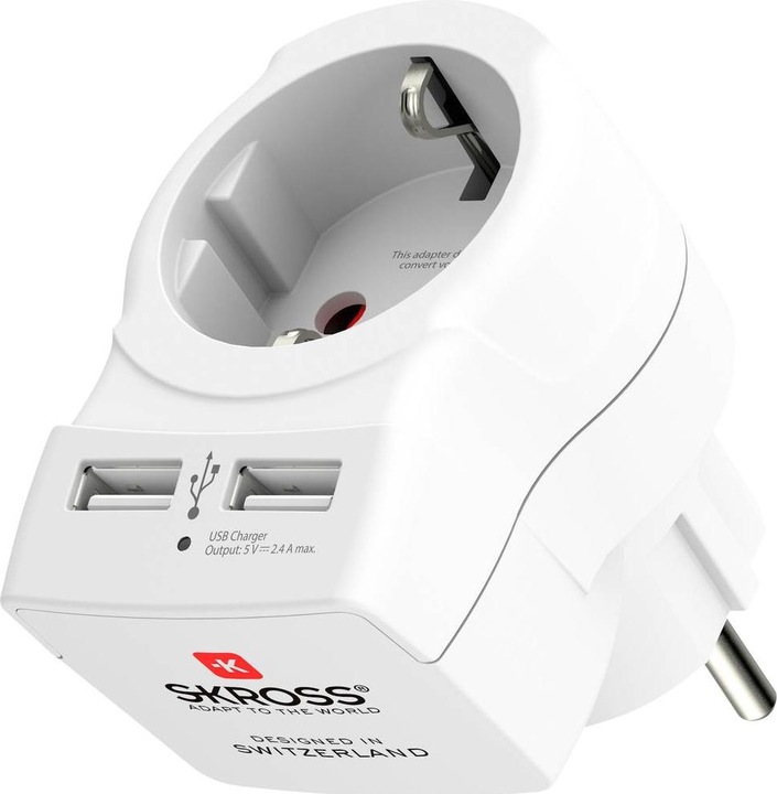 Produktbild Skross 1500282 Zwischensteckdose mit USB Weiss