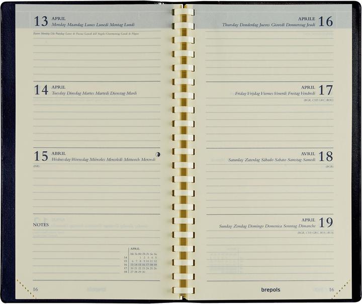 Image du produit Brepols Interplan 736 Ravenna 2021 736353201 noir, 1W/2S, 9x16cm (A6, 1 mois / 1 page)